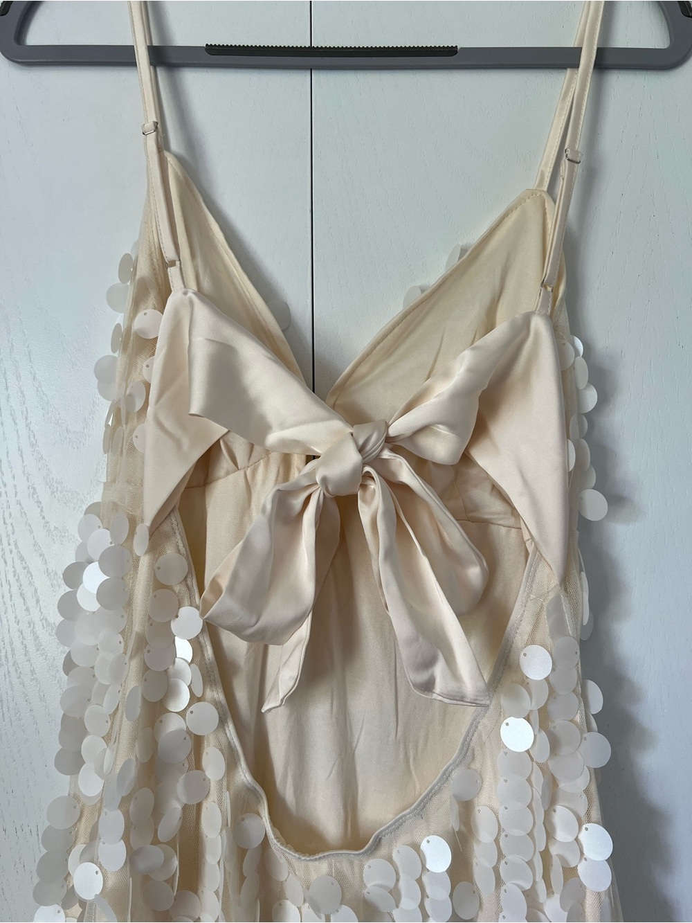 SHEIN Champagne Sequin Tie-Front Mini Dress - Picture 4 of 7